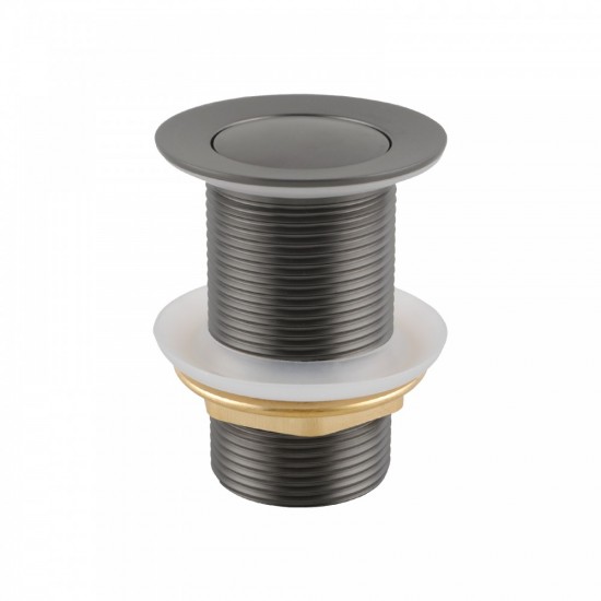 32/40mm Gunmetal Grey Solid Brass Basin Pop Up Waste NO Overflow